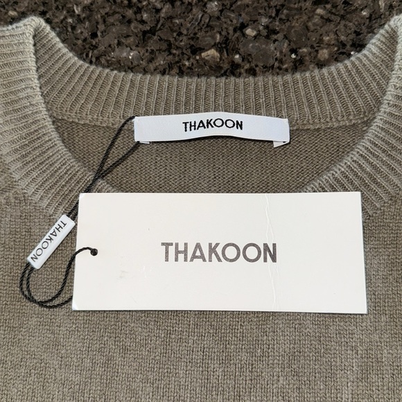 NWT Thakoon Long Sleeve Wool Sweater In Faded Army Green - Picture 6 of 9